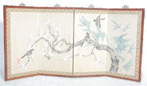 VINTAGE CHINESE SILK FOLDING SCREEN.