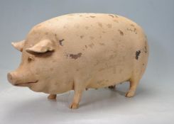 VINTAGE PAINTED PIG FIGURINE