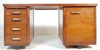 1940’S ART DECO FACTORY INDUSTRIAL TWIN PEDESTAL DESK BY ABESS