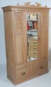 20TH CENTURY LIMED OAK WARDROBE