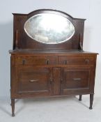 EARTLY 20TH CENTURY OAK DRESSING TABLE / MIRROR BACK SIDEBOARD
