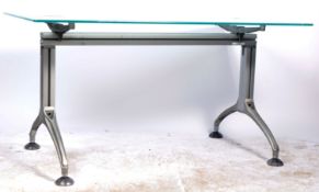 CONTEMPORARY DESIGNER FROSTED GLASS TOP DINING TABLE