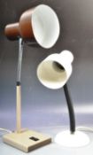 TWO RETRO VINTAGE 20TH CENTURY WORK DESK LAMPS