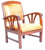 ART DECO STYLE FIRESIDE CLUB LEATHER ARMCHAIR