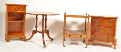 COLLECTION OF REGENCY REVIVAL YEW WOOD VENEER FURNITURE