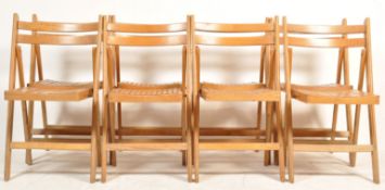 SET OF EIGHT MID 20TH CENTURY AIR MILITARY STYLE A-FRAME FOLDING CHAIRS