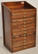 20TH CENTURY VICTORIAN REVIVAL BEECH WOOD SPECIMEN CABINET.