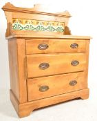 EDWARDIAN SATIN WALNUT CHEST OF DRAWERS