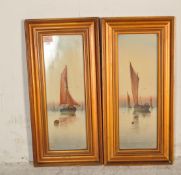 GARMAN MORRIS - PAIR OF MIXED MEDIA HERRING BOAT PAINTINGS