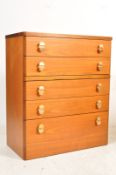 20TH CENTURY STAG TEAK VENEER CHEST OF DRAWERS