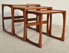 1970’S TEAK WOOD NEST OF TABLES BY G-PLAN IN QUADRILLE PATTERN