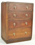 1930’S OAK VENEER ART DECO CHEST OF DRAWERS