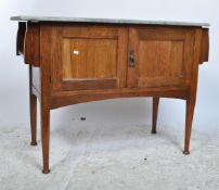 EDWARDIAN ARTS AND CRAFT OAK AND MARBLE TOP WASHSTAND