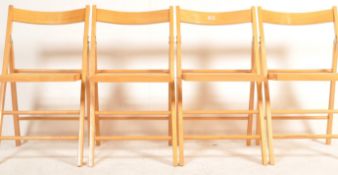 FOUR 20TH CENTURY WOODEN FRAME FOLDING CHAIRS