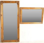 LARGE BAROQUE REPRODUCTION GILT WALL OVERMANTEL MIRROR