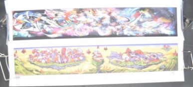 PAIR OF GRAFFITI ART PRINTS AFTER BRISTOL ARTISTS SOKER, MR JAGO AND DEAMZE.