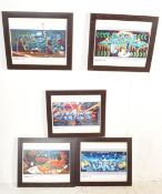 FIVE GRAFFTI ART PRINTS AFTER BRISTOL STREET ARTIST BANKSY.