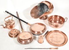 VICTORIAN 19TH CENTURY COPPER COAL SCUTTLE & OTHER ITEMS