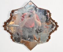 EARLY 20TH CENTURY 1920S CARVED OAK MIRROR