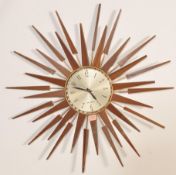 20TH CENTURY 1970S SETH THOMAS SUNBURST CLOCK