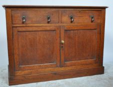 LATE VICTORIAN ARTS & CRAFTS OAK SIDEBOARD CREDENZA