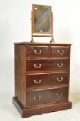 EDWARDIAN MAHOGANY CHEST OF DRAWERS & TOILET MIRROR