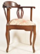 EDWARDIAN MAHOGANY CORNER ARMCHAIR - CHAIR