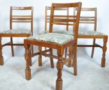 SET OF 4 1940'S GEORGE VI OAK DINING CHAIRS