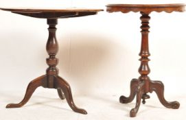 19TH CENTURY MAHOGANY GEORGE III WINE TABLE AND A 19TH VICTORIAN MAHOGANY WINE TABLE