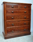 VICTORIAN 19TH CENTURY MAHOGANY 2 OVER 4 CHEST OF DRAWERS