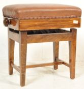 TWO EARLY 20TH CENTURY WOODEN PIANO STOOLS