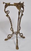 EARLY 20TH CENTURY BRASS PLANT STAND / JARDINERE / TORCHERE