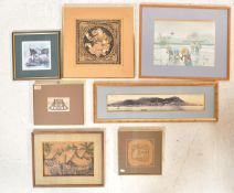 COLLECTION VARIOUS CHINESE BURMESE PANELS PRINTS ETC