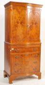 QUEEN ANNE REVIVAL 20TH CENTURY WALNUT TALLBOY CHEST CABINET
