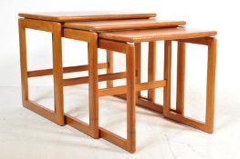 MID CENTURY TEAK WOOD GRADUATING NEST OF TABLES