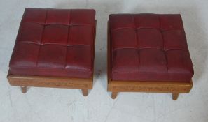 TWO 20TH CENTURY HAND CARVED FOOTSTOOLS