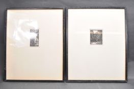 GWEN RAVERAT (1885-1957) PAIR OF WOODBLOCK ENGRAVINGS / ETCHING.