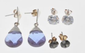 GROUP OF THREE SILVER LADIES EARRINGS.