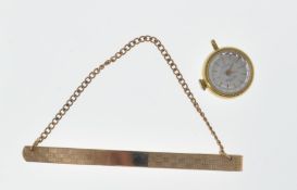 VINTAGE TIE CLIP & GRADUS MINIATURE POCKET WATCH