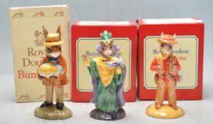 GROUP OF THREE ROYAL DOULTON BUNNYKINS FIGURES.