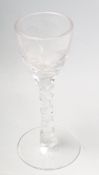 EARLY 20TH CENTURY ETCHED SHERRY GLASS