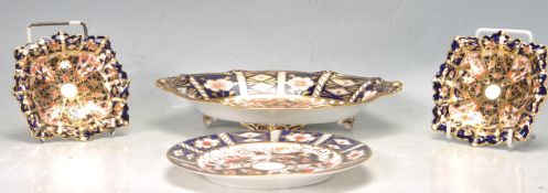 FOUR ROYAL CROWN DERBY IMARI PATTERN DISHES
