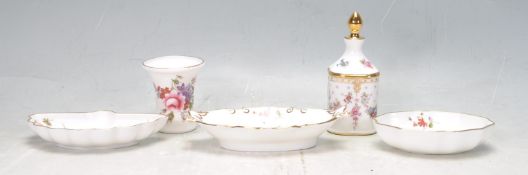 FIVE ROYAL CROWN DERBY POSIES PATTERN CERAMICS