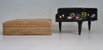 TWO 20TH CENTURY JEWELLERY BOXES