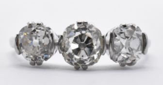 PLATINUM & DIAMOND THREE STONE RING