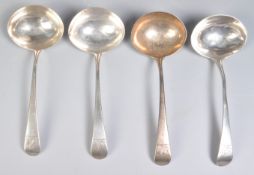 SIX GEORGE III SILVER SAUCE LADLES