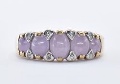 9CT GOLD AMETHYST AND DIAMOND RING
