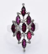18CT GOLD RUBY & DIAMOND DRESS RING