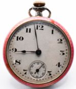 1920'S ROLEX GUILLOCHE ENAMELLED FOB / POCKET WATCH