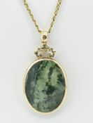 HALLMARKED 9CT GOLD GEM SET PENDANT NECKLACE